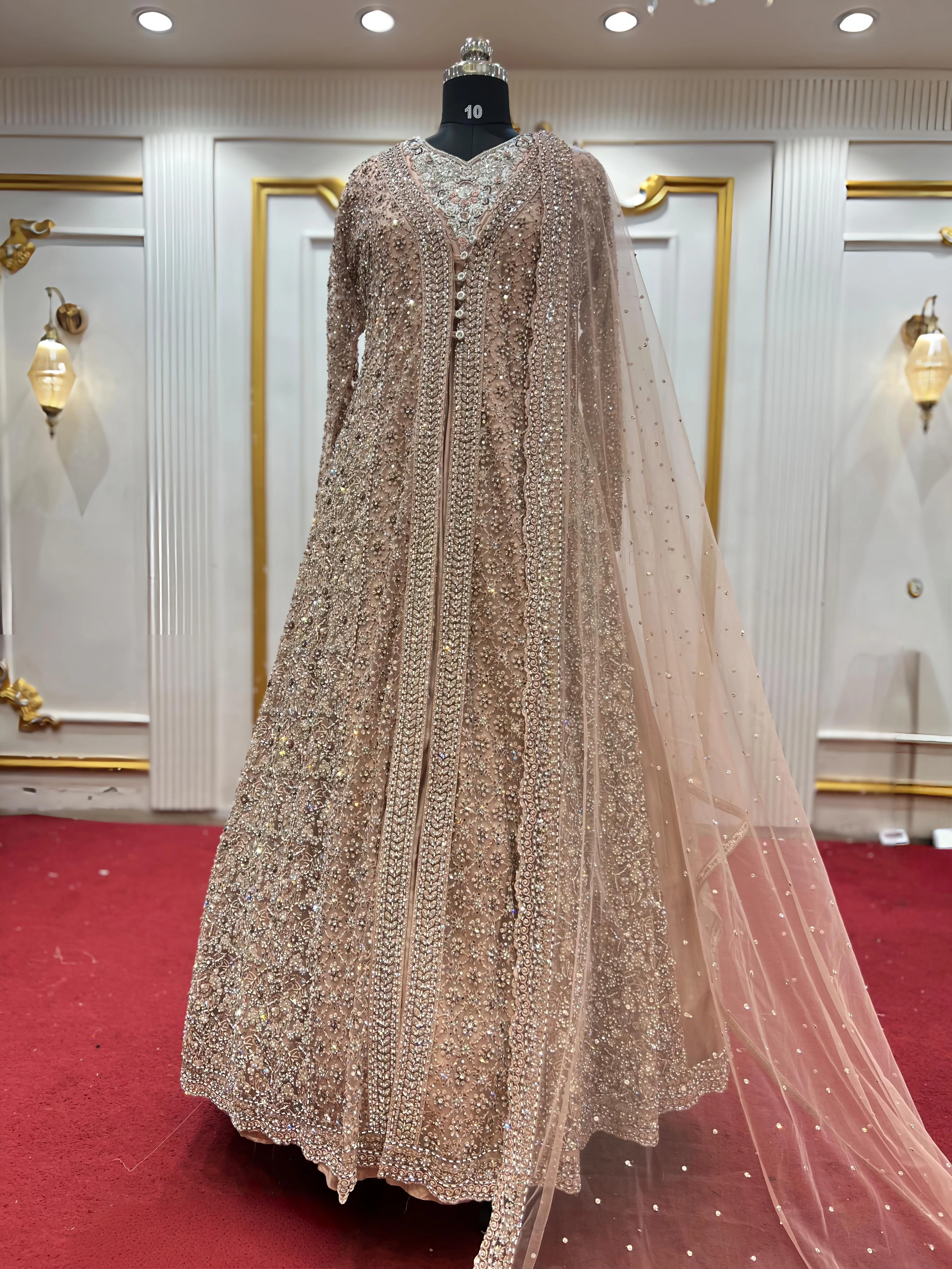 long gown dresses pakistani Long Used Pakistani Wedding Dresses For Sale Pakistani Bridal Dress Heavily Embellished Pishwas MEDIUM